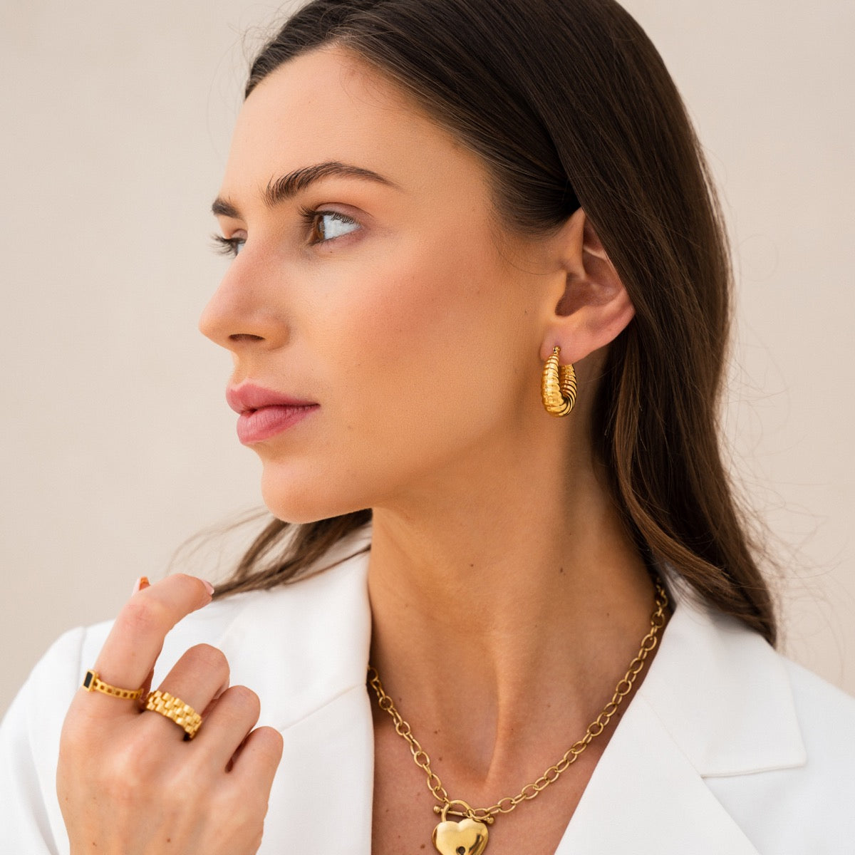 Aros Croissant en Oro