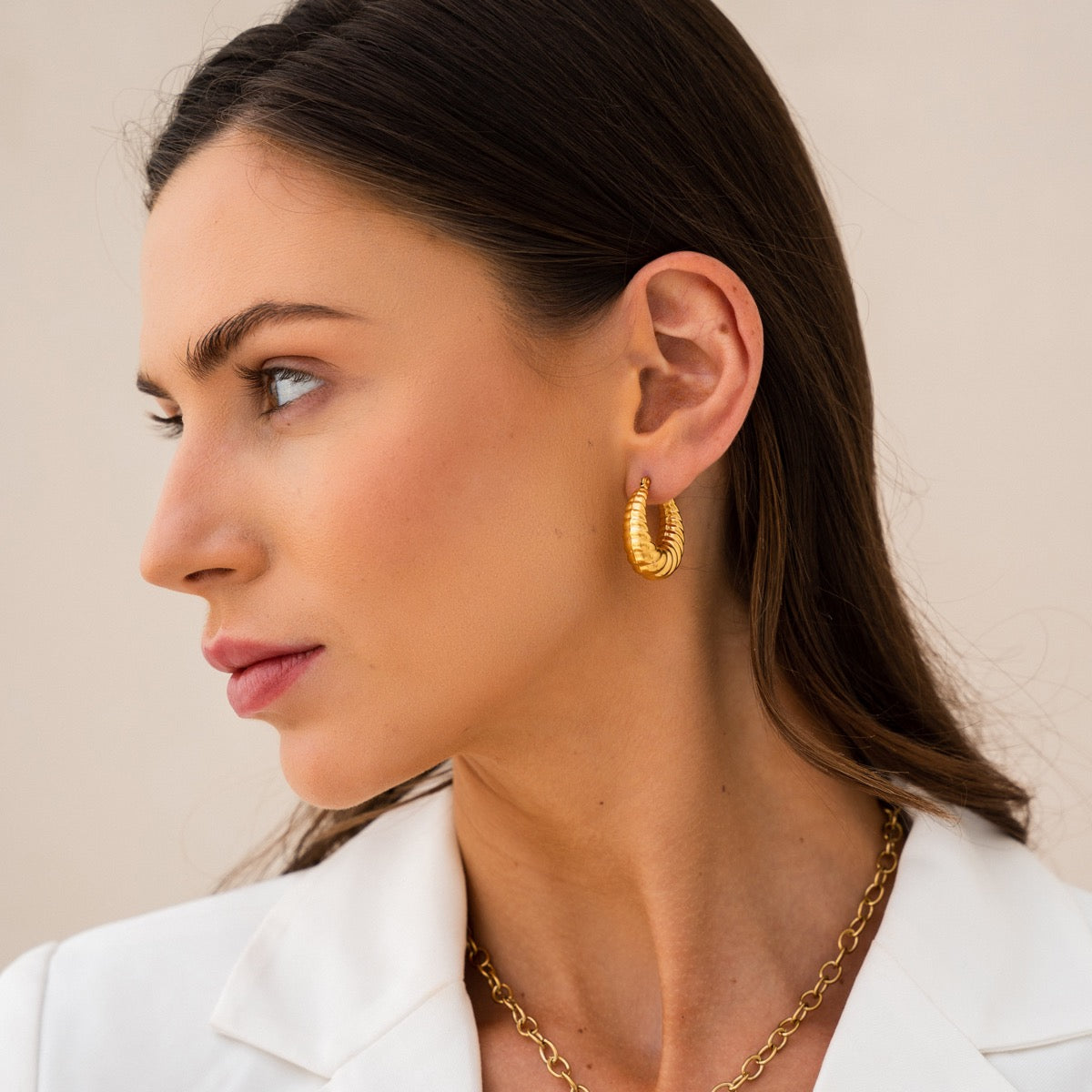 Aros Croissant en Oro