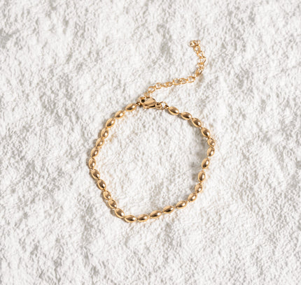 Pulsera de Perlas en Cadena - Color Dorado