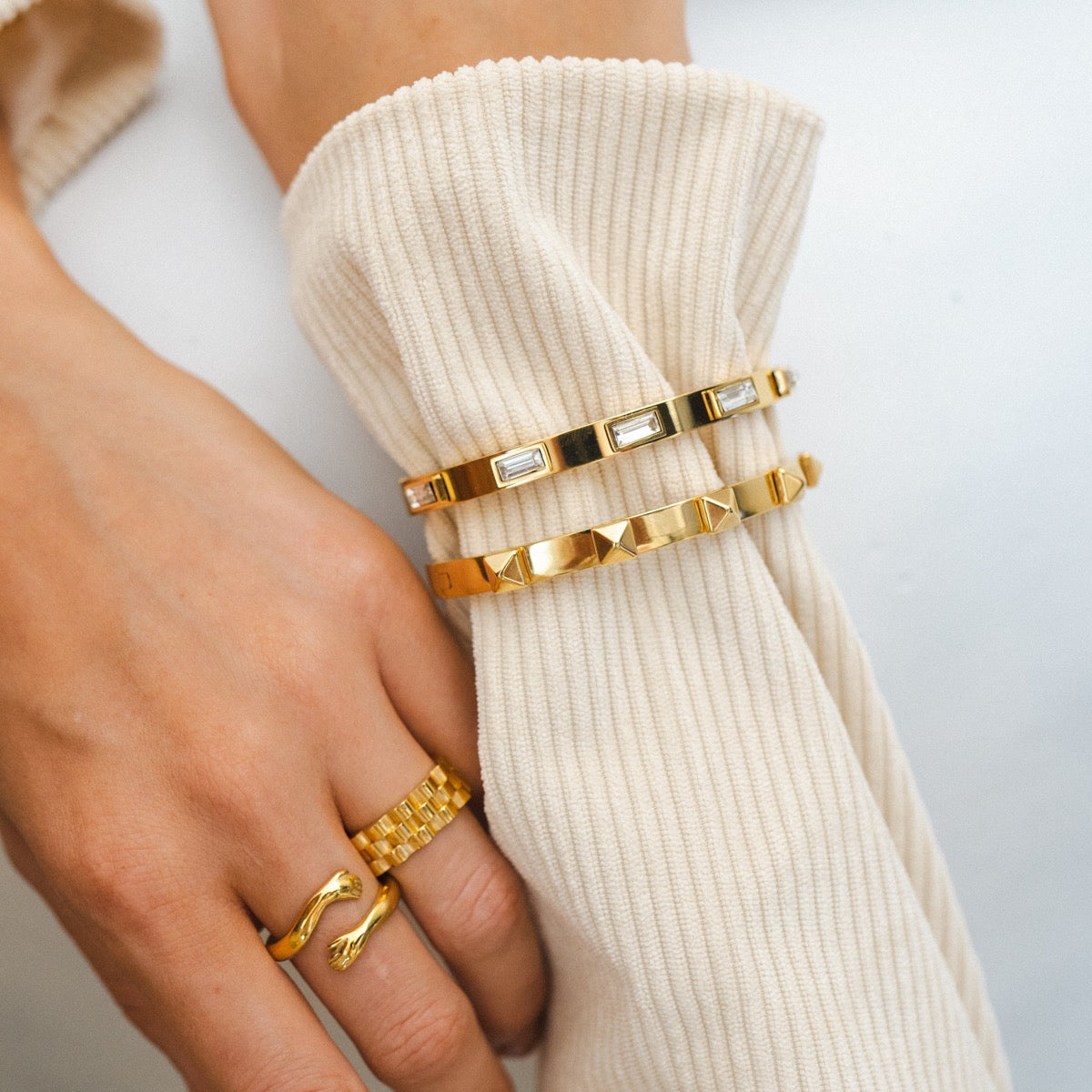 Pulsera de Piedra Cúbica - Oro