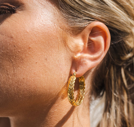 Aros Tejidos con Baño de Oro de 18k