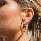 Aros Tejidos con Baño de Oro de 18k