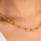 Collar de Cadena Rígida en Color Oro