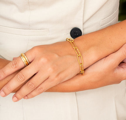Pulsera de Cadena Rígida - Color Oro