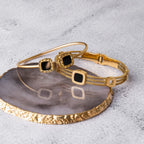 Pulsera de Onyx Cuadrada - Oro