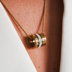 Collar de Triple Anillo Apilado - Oro