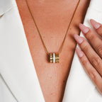 Collar de Triple Anillo Apilado - Oro
