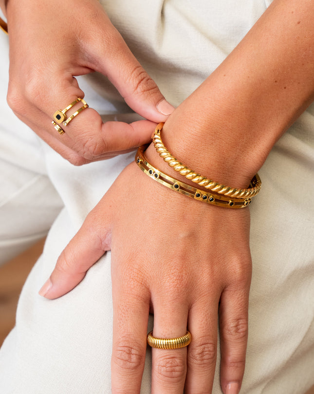 Pulsera Bangle Araña - Dorada