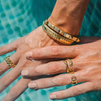 Brazalete de Hojas Trenzadas - Baño de Oro de 18k