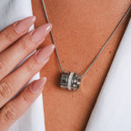 Collar Triple Apilado con Anillo - Plata