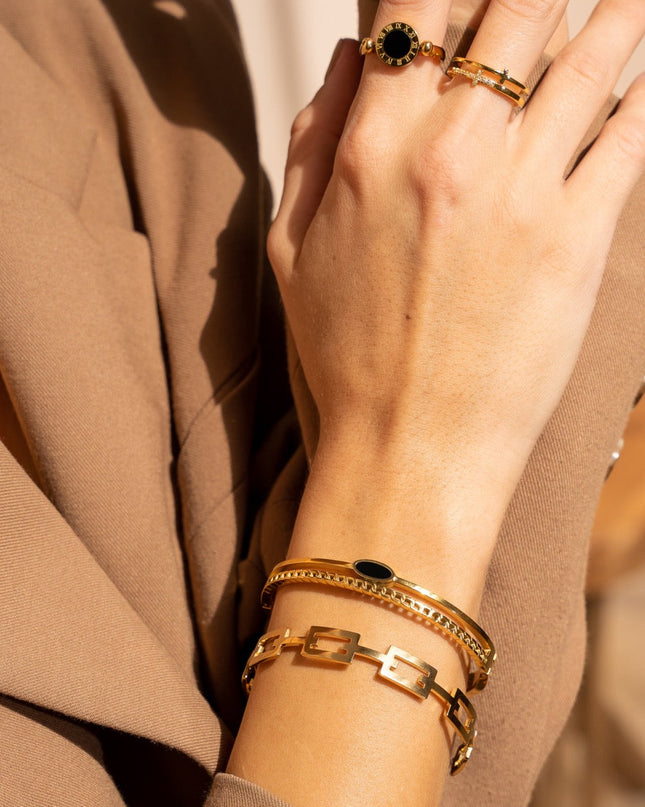 Pulsera Bangle Geométrica en Oro