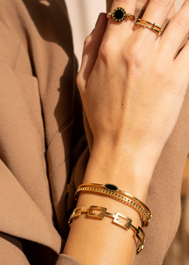 Pulsera Bangle Geométrica en Oro