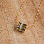 Collar de Triple Anillo Apilado - Oro