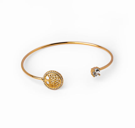 Brazalete de Piedra del Árbol de la Vida en Oro