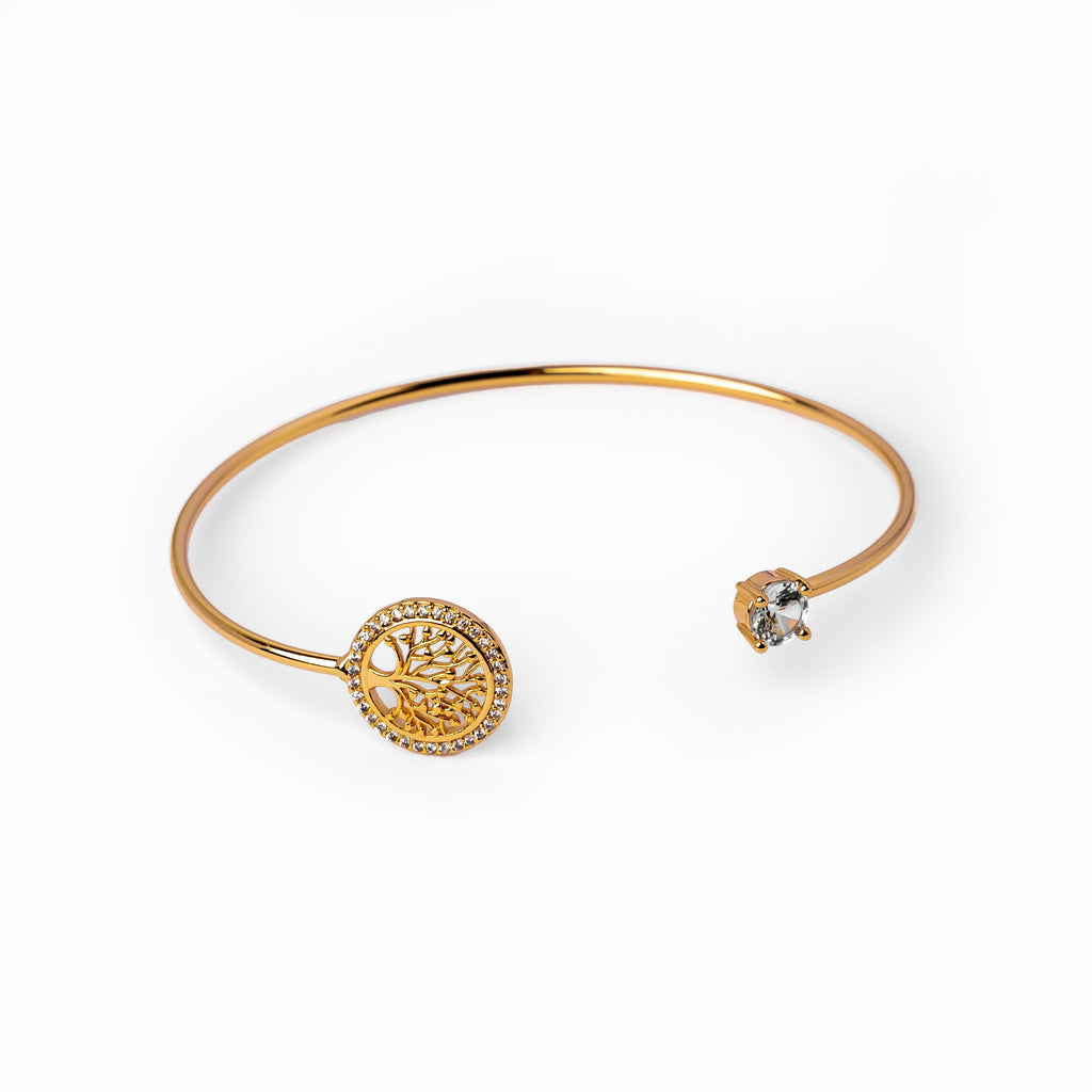 Brazalete de Piedra del Árbol de la Vida en Oro