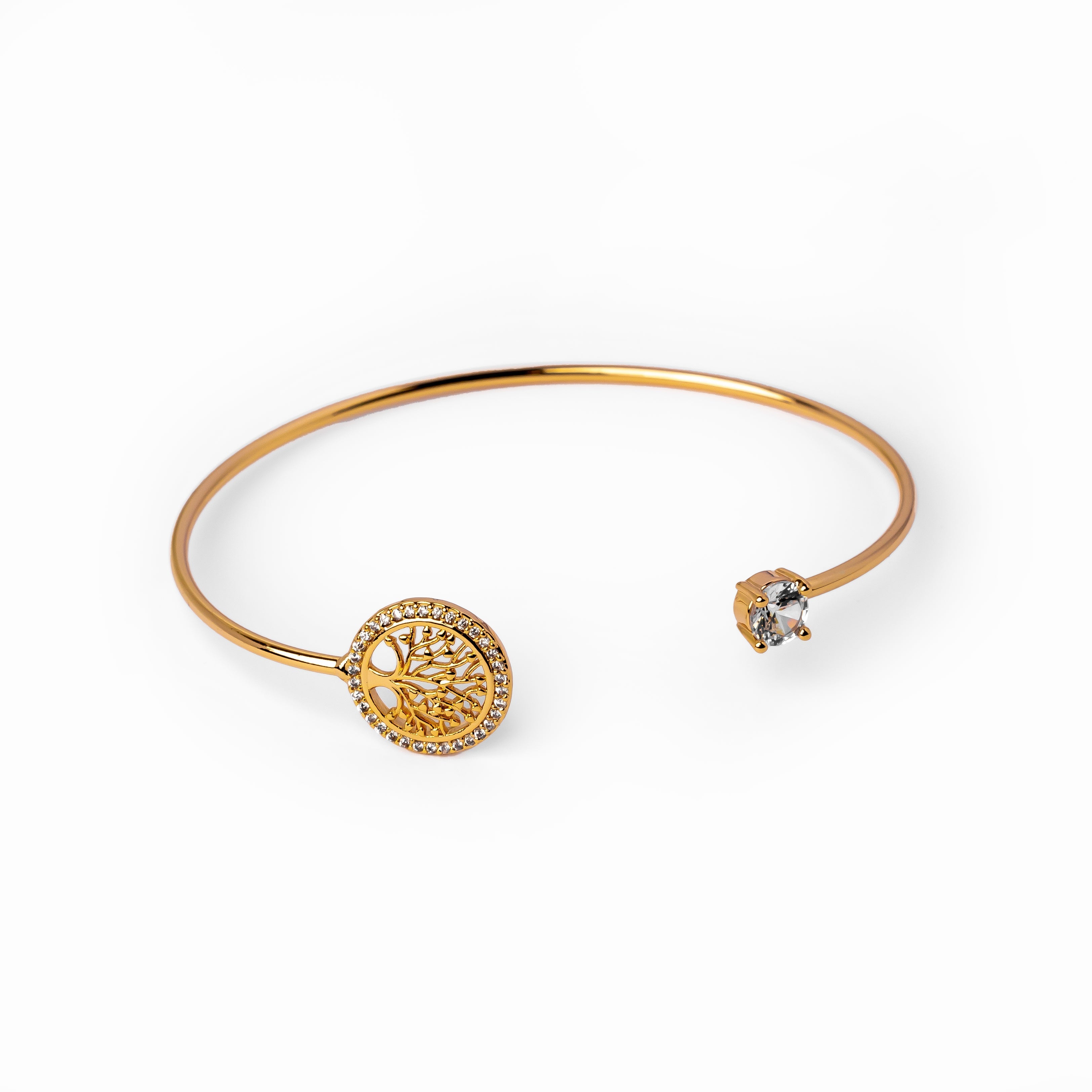 Brazalete de Piedra del Árbol de la Vida en Oro