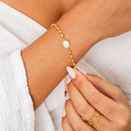 Pulsera de Perlas Persas con Cadena Dorada