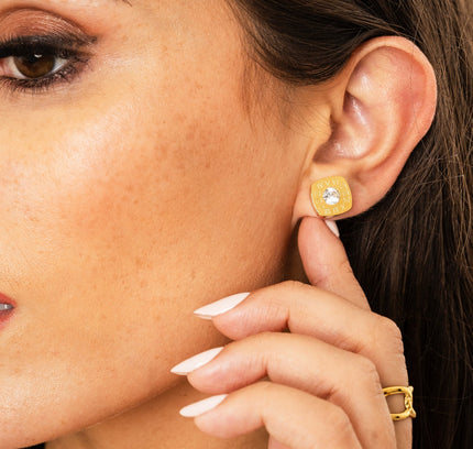 Pendientes de Piedra de Estilo Latino - Oro