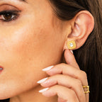 Pendientes de Piedra de Estilo Latino - Oro