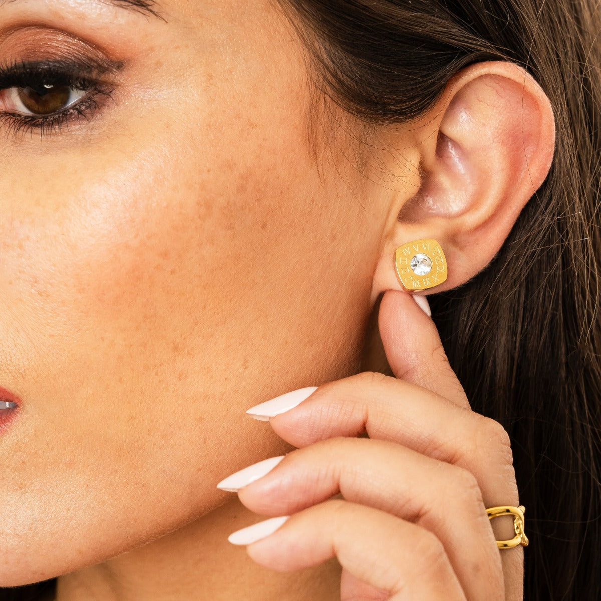 Pendientes de Piedra de Estilo Latino - Oro