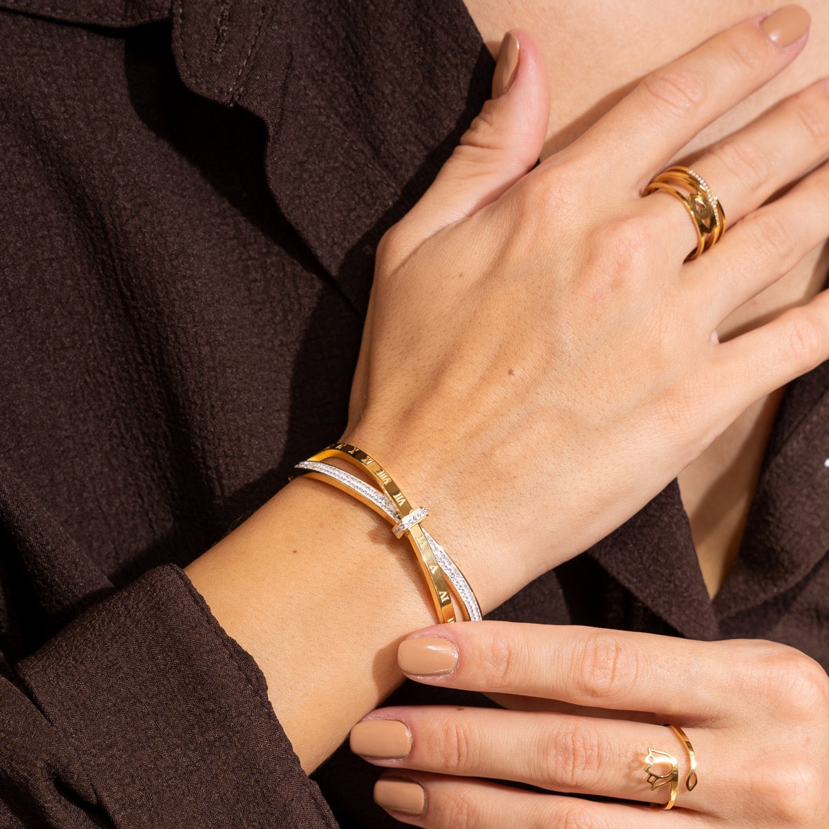Pulsera Bangle Riviera - Oro