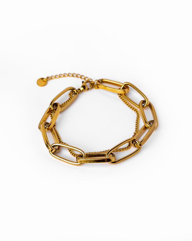 Pulsera Figaro Doble Cadena de Oro 14K