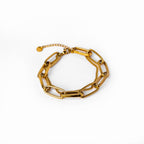 Pulsera Figaro Doble Cadena de Oro 14K