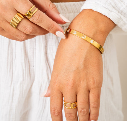Pulsera de Gemas Variadas - Oro