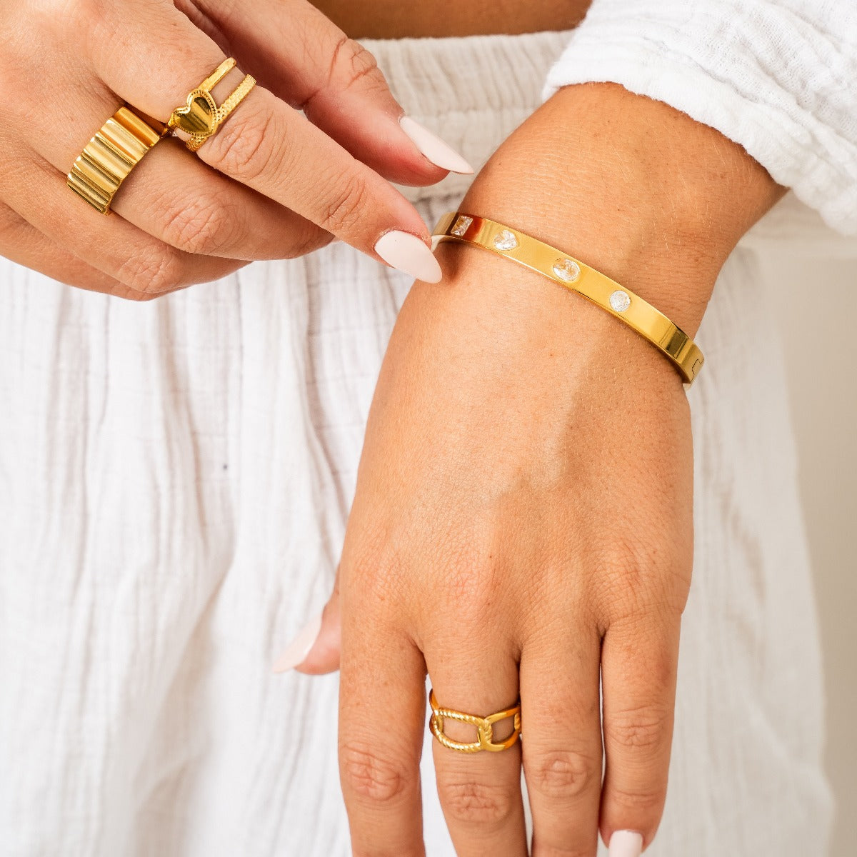 Pulsera de Gemas Variadas - Oro