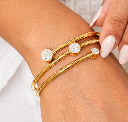 Pulsera Twister de Piedra - Dorada