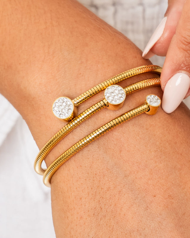 Pulsera Twister de Piedra - Dorada