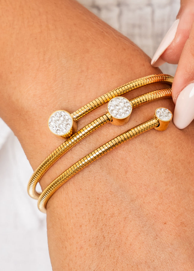 Pulsera Twister de Piedra - Dorada
