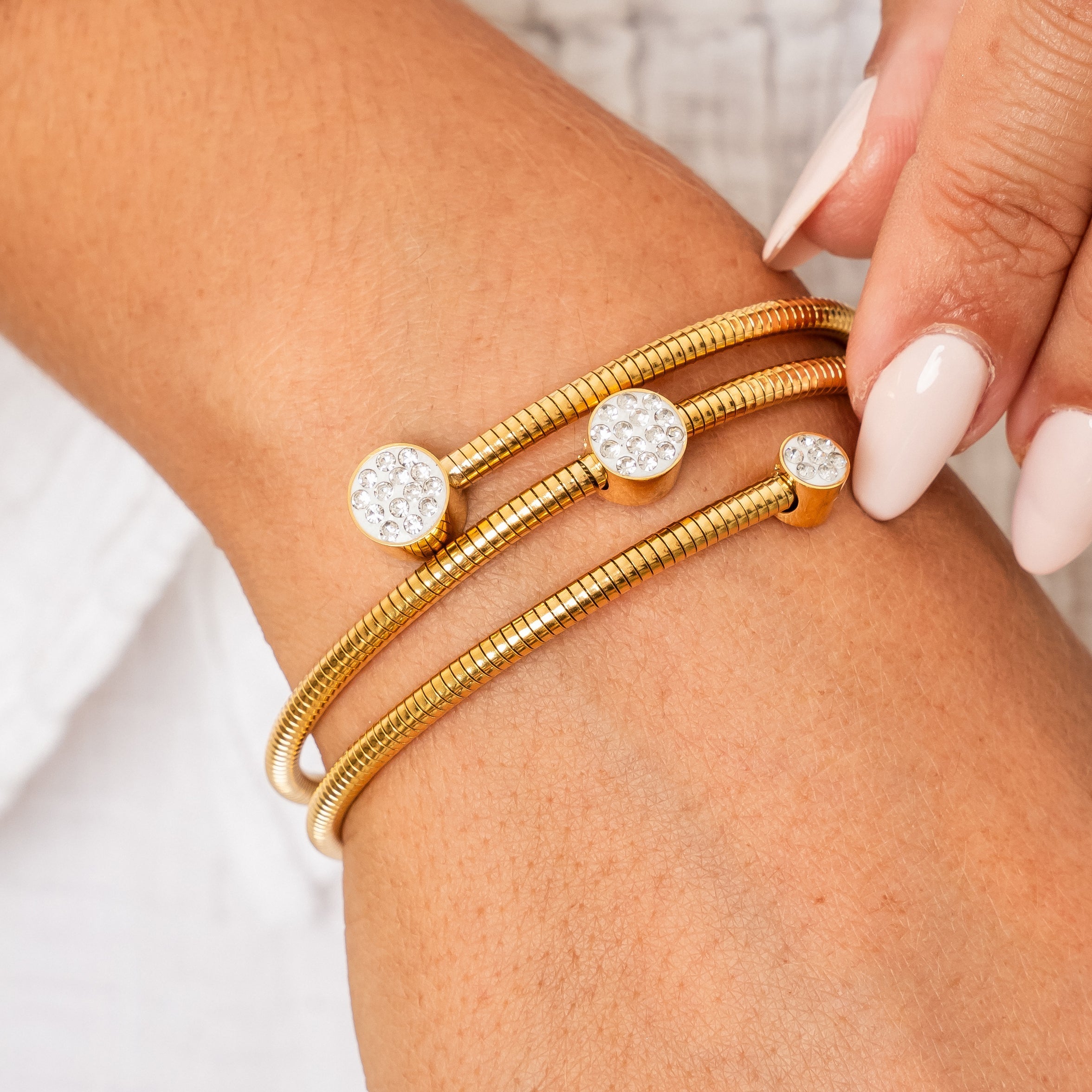 Pulsera Twister de Piedra - Dorada