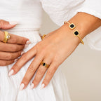 Pulsera de Onyx Cuadrada - Oro