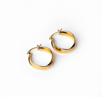 Pendientes Aro Talia en Baño de Oro de 18K