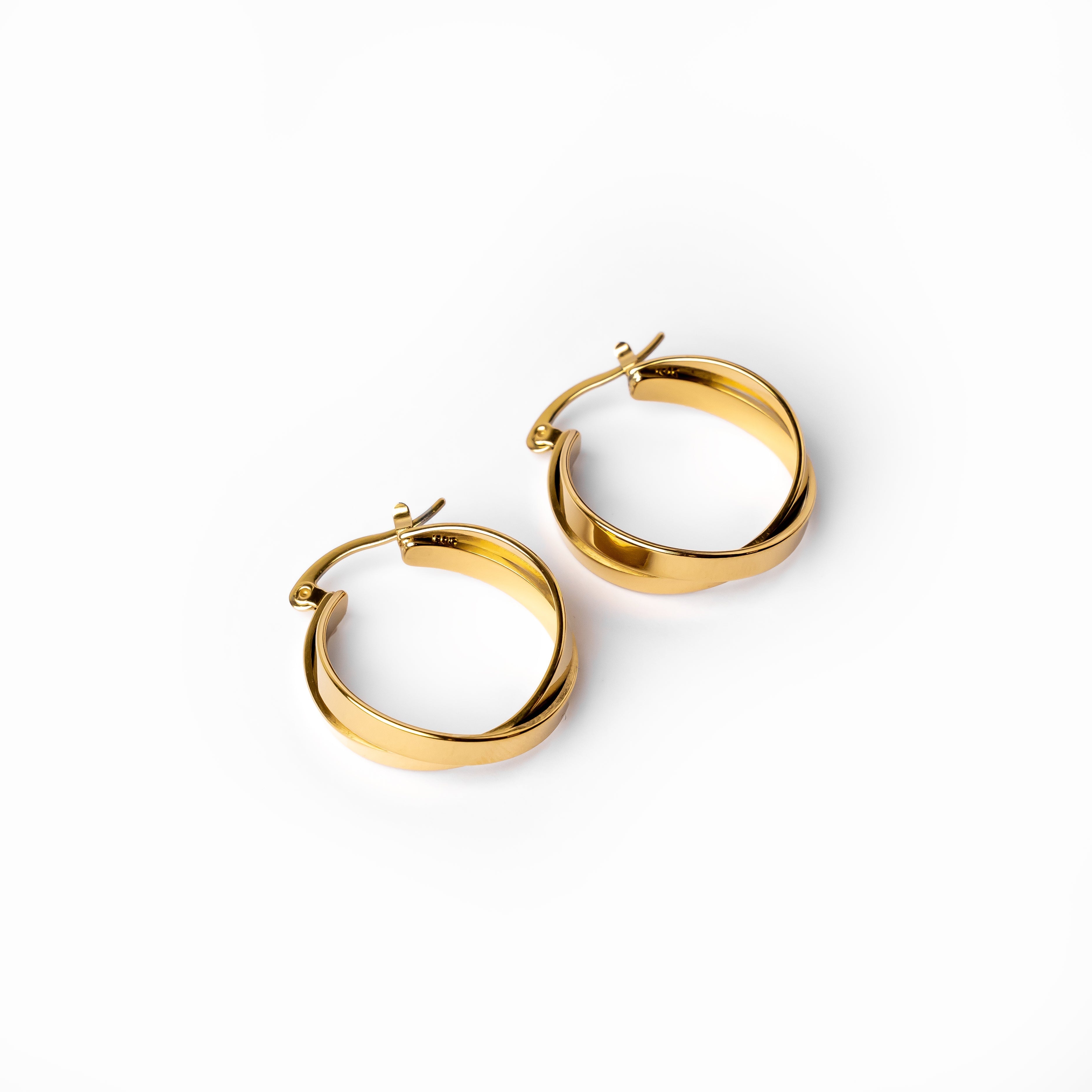 Pendientes Aro Talia en Baño de Oro de 18K