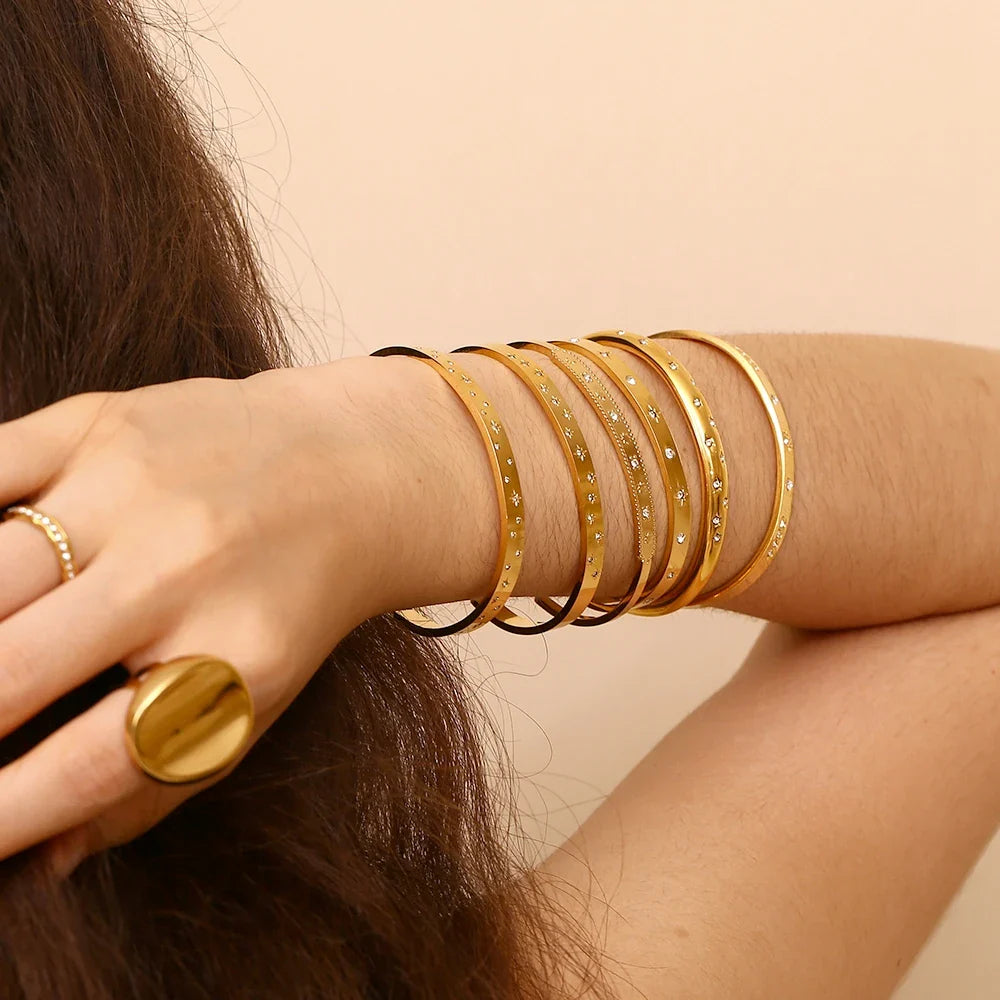 Pulsera de Estrellas Chapada en Oro de 18K