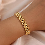 Pulsera de Acero Inoxidable Chapada en Oro 18K