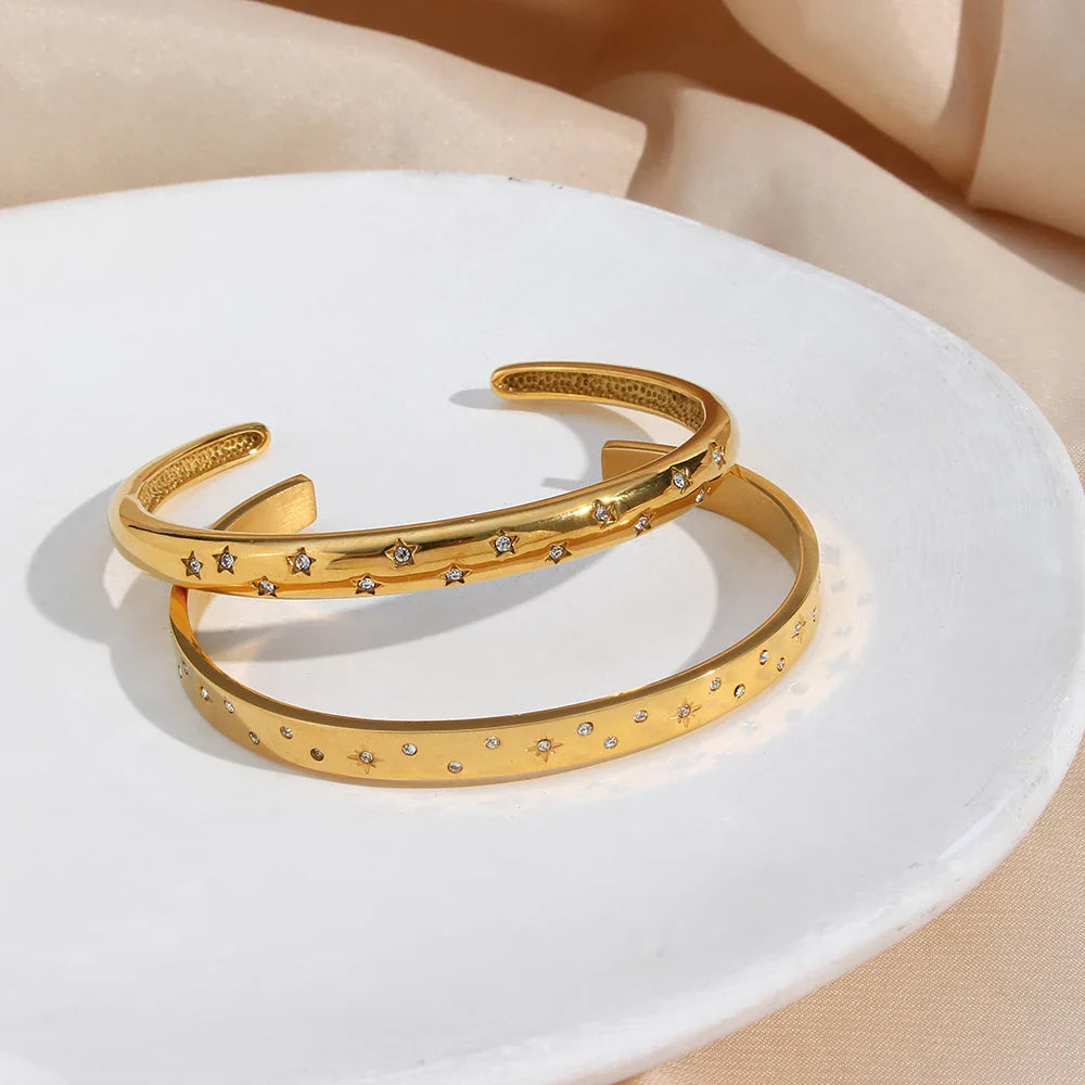 Pulsera de Estrellas Chapada en Oro de 18K