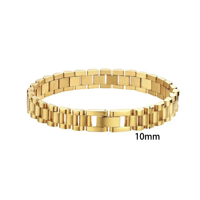 Pulsera de Acero Inoxidable Chapada en Oro 18K