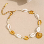 Tobillera de Concha Chapada en Oro 18k Resistente al Agua