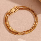 Pulsera de Acero Inoxidable Chapada en Oro 18K para Mujer