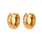 Pendientes de Aro Dorados con Circonitas y Burbujas Coloridas