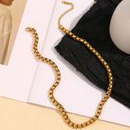 E.B.belle Conjunto de joyería de acero inoxidable chapado en oro de 18 quilates, cadena de serpiente gruesa y sin deslustre, collar, pulseras