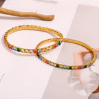 Pulsera Elástica de Acero Inoxidable con Circonita Colorida