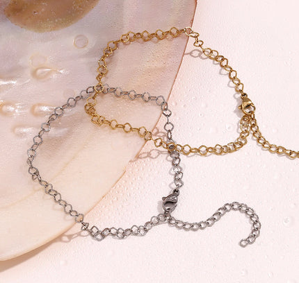E.B.belle-tobilleras de acero inoxidable 316L para mujer, de estilo étnico cadenas de tobillo, empalme geométrico de rombos, joyería chapada en oro de 14 quilates