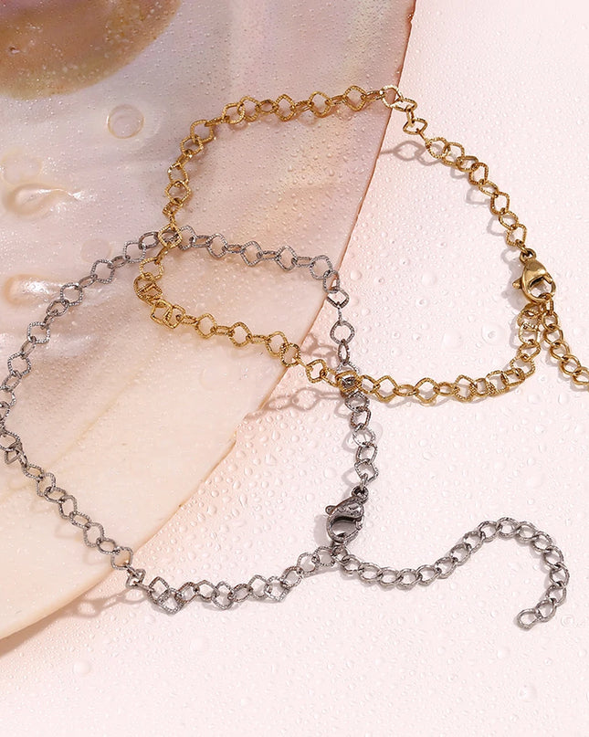 E.B.belle-tobilleras de acero inoxidable 316L para mujer, de estilo étnico cadenas de tobillo, empalme geométrico de rombos, joyería chapada en oro de 14 quilates