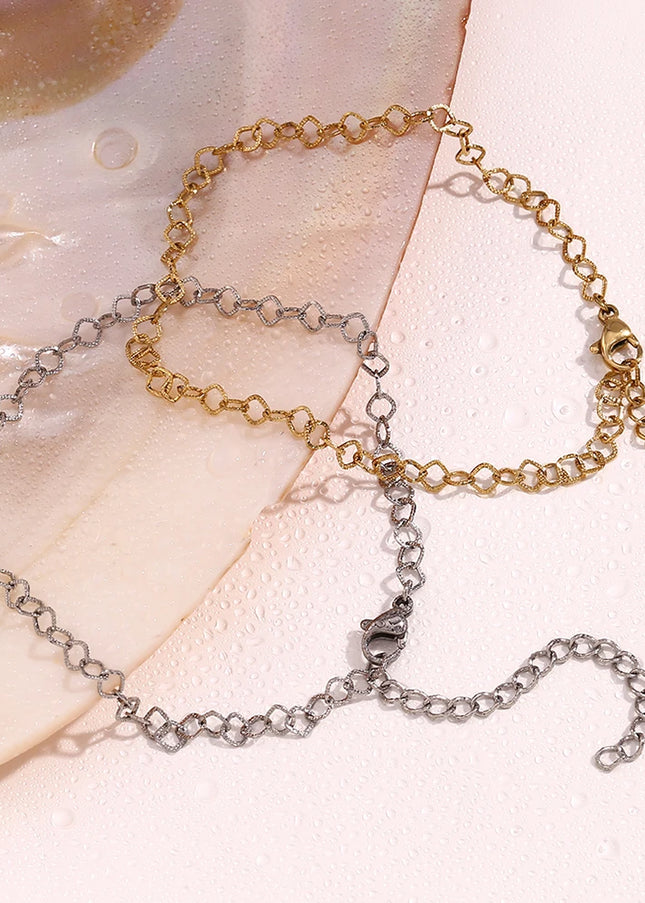 E.B.belle-tobilleras de acero inoxidable 316L para mujer, de estilo étnico cadenas de tobillo, empalme geométrico de rombos, joyería chapada en oro de 14 quilates