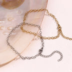 Tobilleras de Acero Inoxidable Étnicas con Baño de Oro 14K