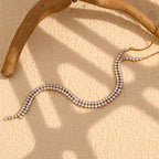 E.B.belle-collar de velocidad de flujo de circón en forma de Y, cadena de serpiente, collar de clavícula de acero inoxidable 316L, accesorios chapados en oro